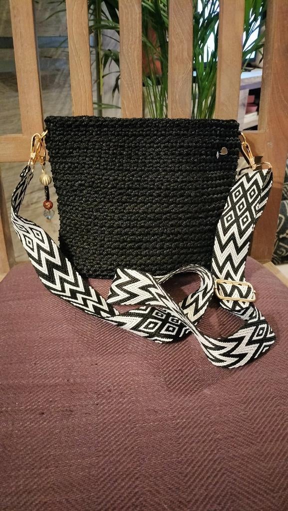 gehaakt handtas handmade, Ophalen of Verzenden, Zwart, Handtas