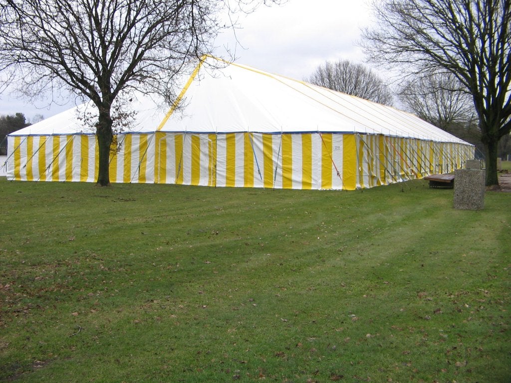 Spantent van 20 x 50 m., Caravans en Kamperen, Ophalen