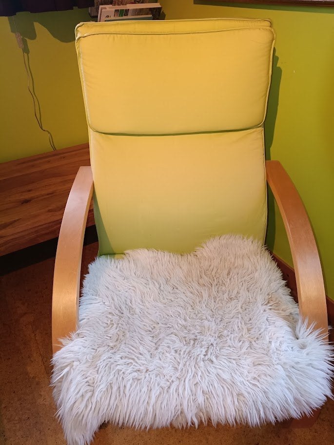 relaxzetel - type ikea poang, Maison & Meubles, Fauteuils, Bois, Enlèvement, Utilisé, 50 à 75 cm