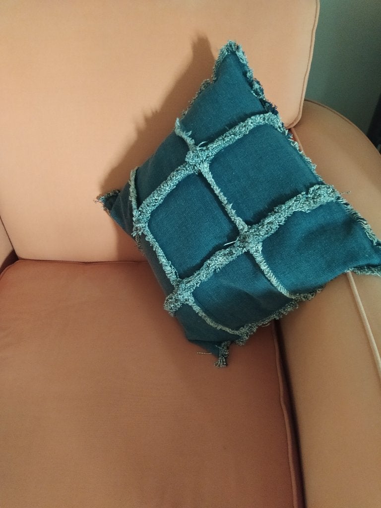 sierkussen blauw 40cm*40cm, Ophalen of Verzenden, Zo goed als nieuw, Blauw, Vierkant