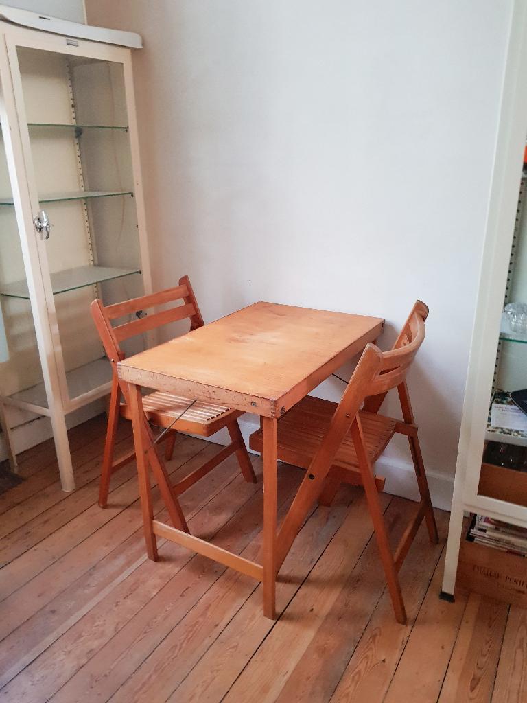 Table vintage pliable - en bois de hêtre, Enlèvement ou Envoi, Comme neuf, Table de camping