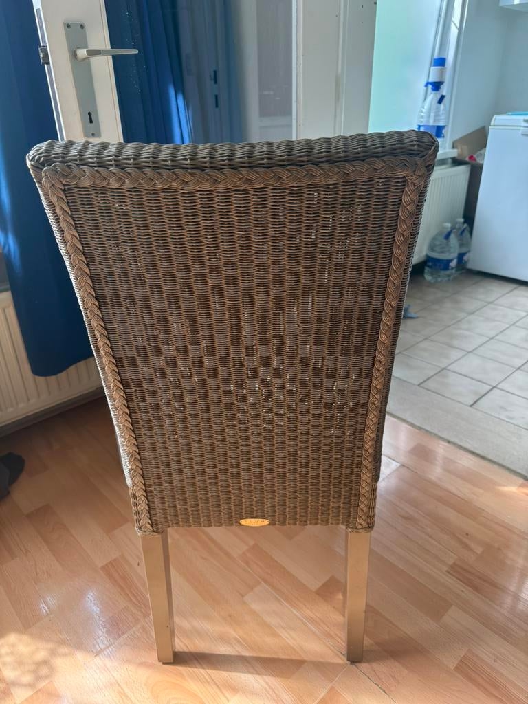 8 Luxe Rotan Eetkamerstoelen incl. Kussens, Huis en Inrichting, Stoelen, Ophalen, Zo goed als nieuw, Bruin