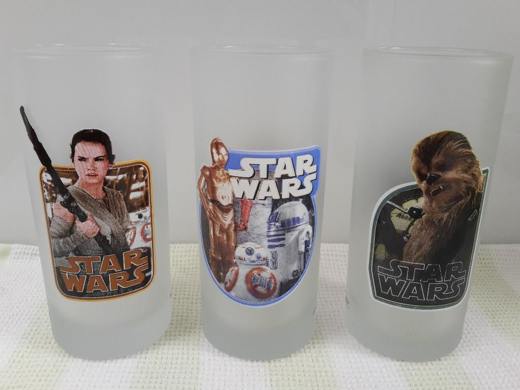 3 Nieuwe longdrink glazen van Star Wars, 14 cm hoog, Ophalen of Verzenden, Nieuw, Gebruiksvoorwerp