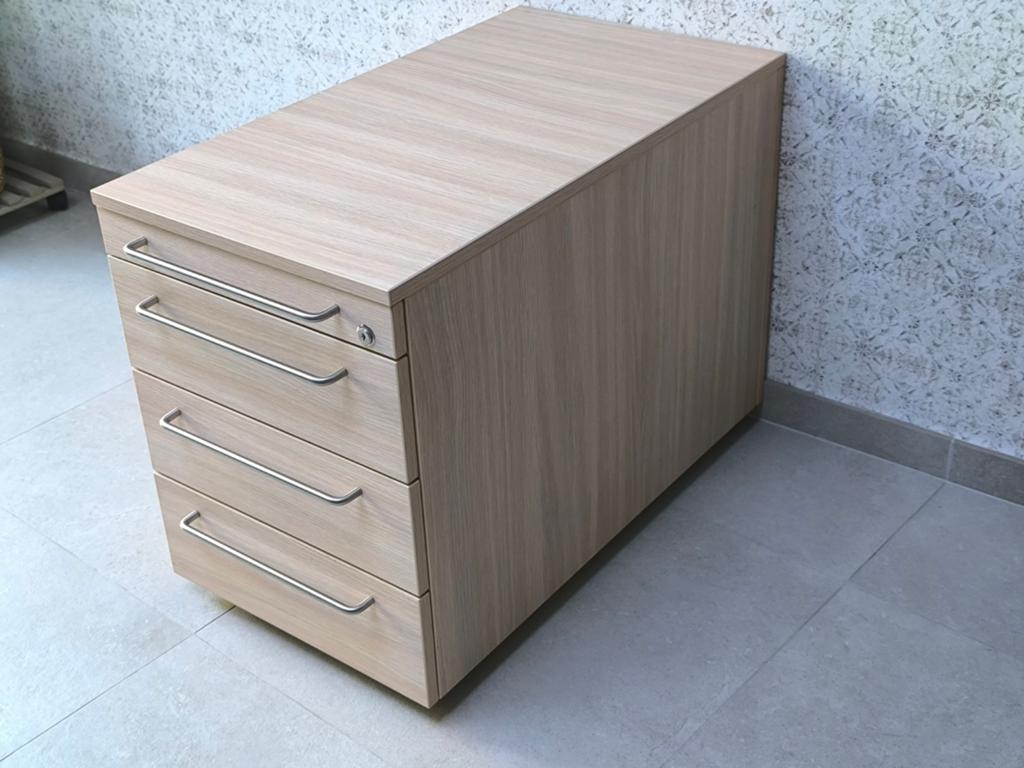 Commode de bureau profonde (80cm) sur roulettes (Bon état!), 3 ou 4 tiroirs, Moins de 100 cm, Enlèvement, Utilisé