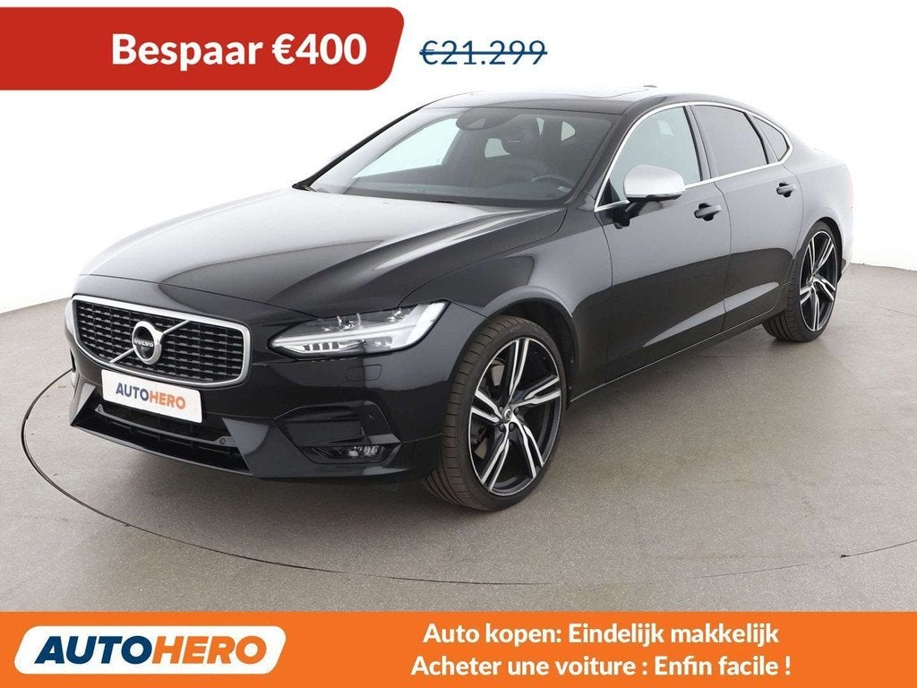Volvo S90 2.0 T4 R-Design (bj 2018, automaat), Auto's, Volvo, 4 deurs, 1800 kg, Gebruikt, Zwart