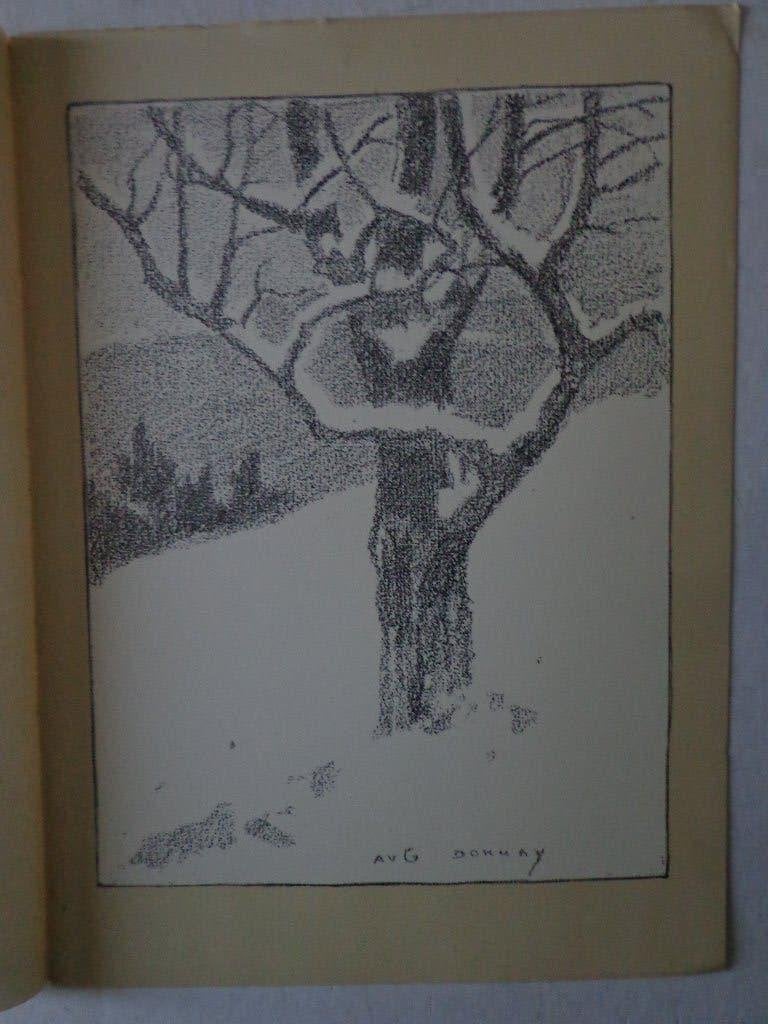 lithographie d'Auguste Donnay "Arbre sous la neige" 1917, Antiquités & Art, Enlèvement ou Envoi, Lithographie, Paysages, Signé dans la planche