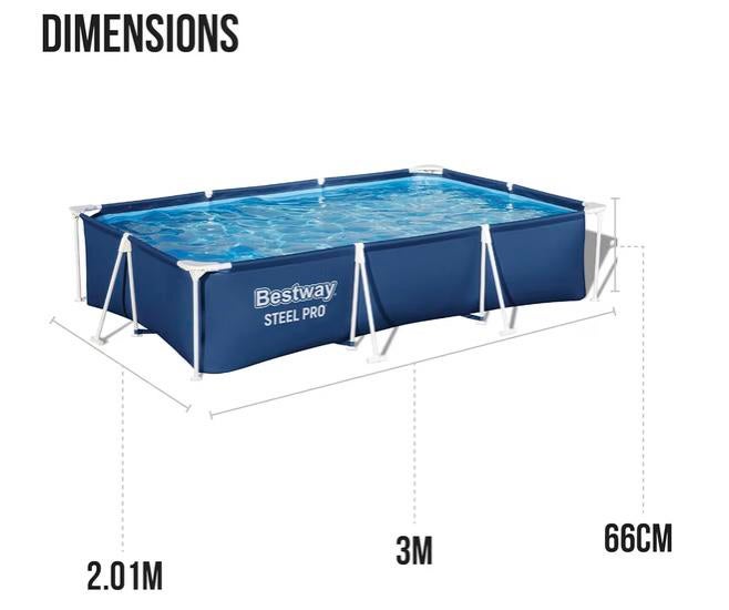 Kit complet Piscine 2x3 avec filtre à sable Intex, 200 à 400 cm, Enlèvement, Utilisé, Rectangulaire