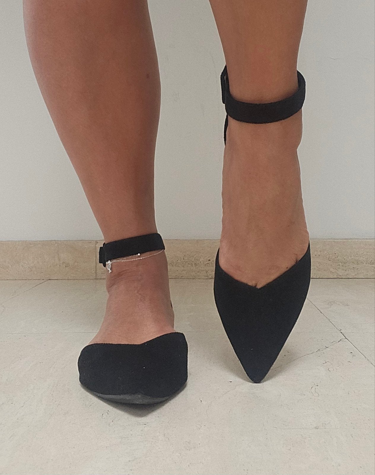 Elegante zwarte ballerina’s met enkelbandje – maat 38, Enlèvement ou Envoi