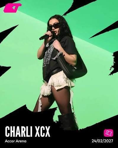 Places de concert CHARLI XCX - Accor Arena - 24/02/2027, Tickets & Billets