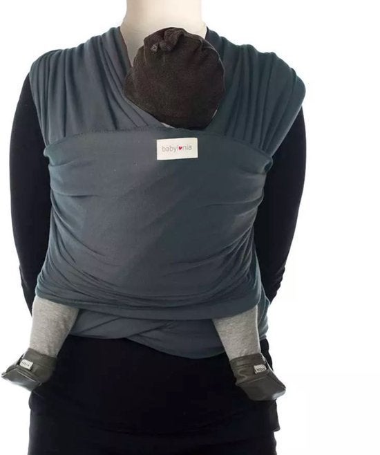 Draagdoek Babylonia tricot-slen donkergrijs, Kinderen en Baby's, Babydragers en Draagdoeken, Draagdoek, Gebruikt, Buik of Rug