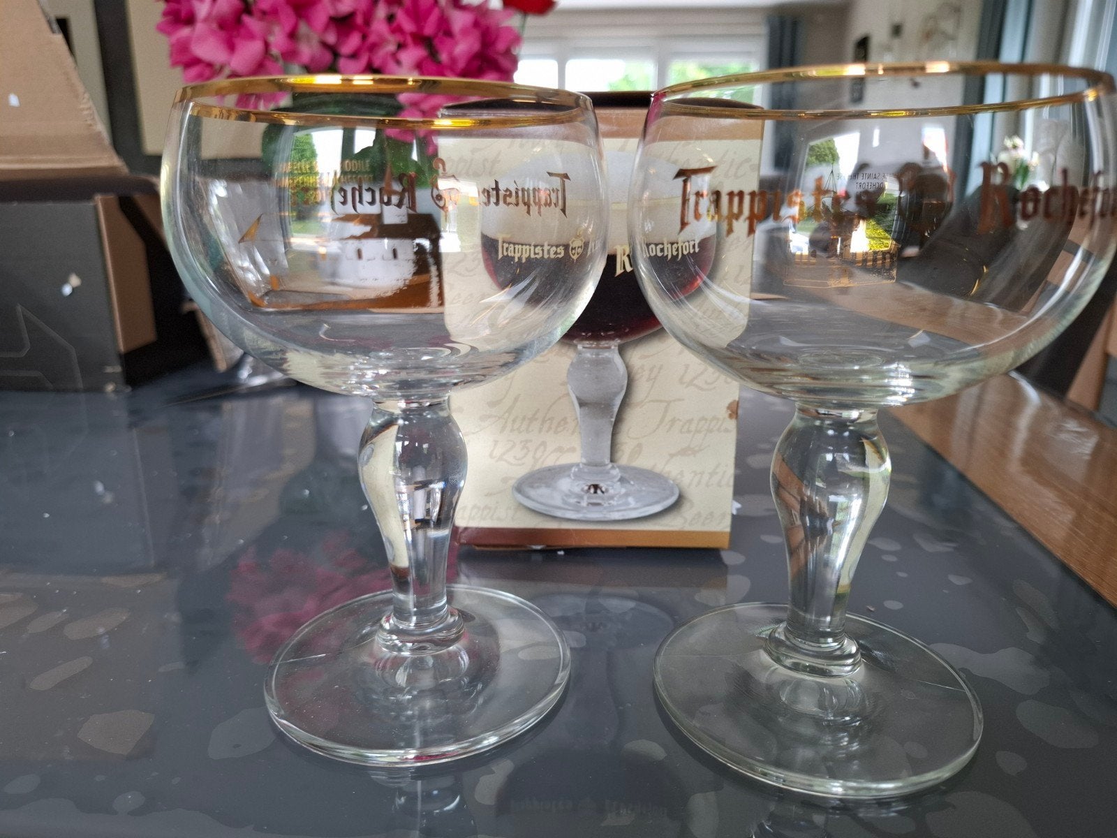 2 glazen Trappistenbieren van Rochefort, Ophalen of Verzenden