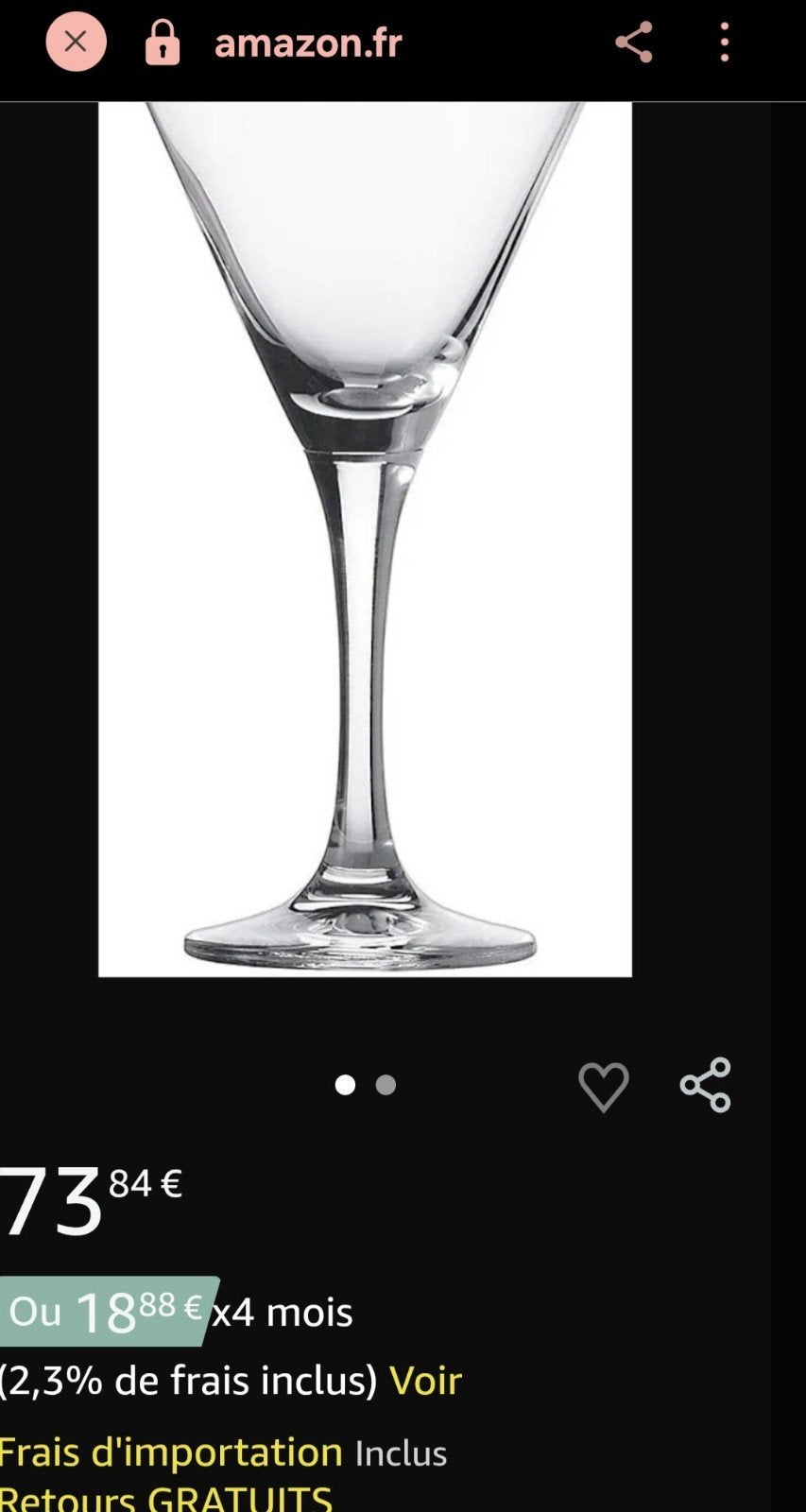 verres à martini, Collections, Enlèvement