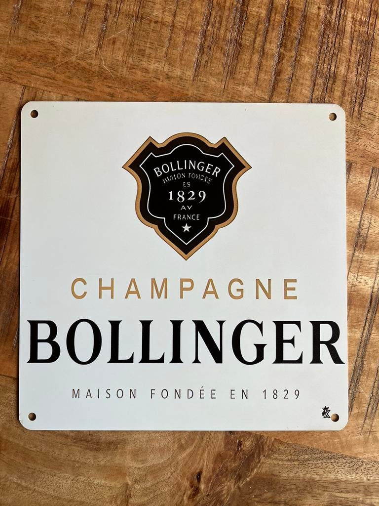Plaque metallique champagbe bollinger, Enlèvement ou Envoi, Comme neuf