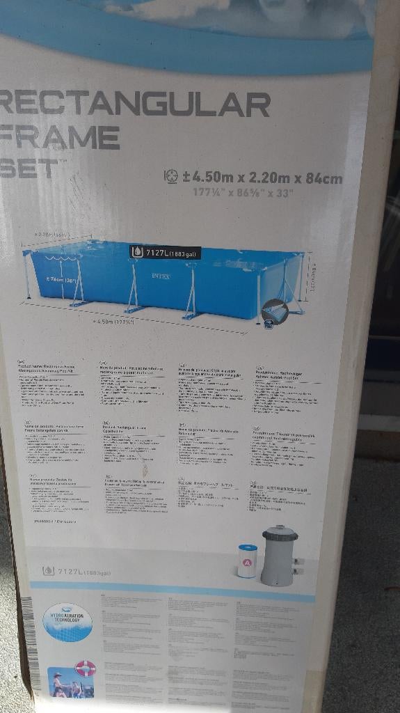 Piscine Intex 4,5 m x 2,2 m, Jardin & Terrasse, Comme neuf, Enlèvement, 80 à 120 cm, Rectangulaire
