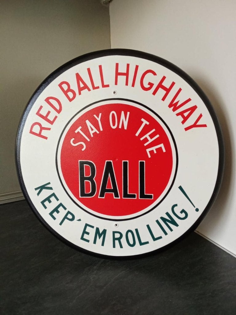 Panneau US WW2 : RED BALL HIGHWAY, Collections, Enlèvement ou Envoi