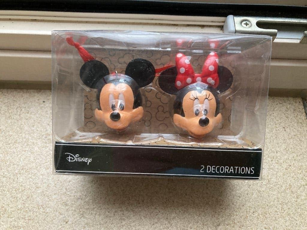 Nieuwe Mickey & Minnie Mouse ( Disney ) ornamenten set, Ophalen of Verzenden, Mickey Mouse, Nieuw, Beeldje of Figuurtje