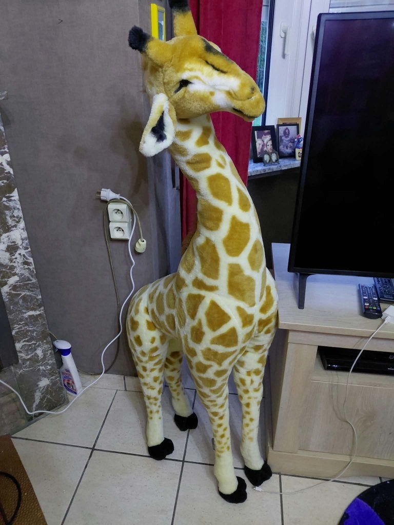 pluche giraf 130 cm hoog, Ophalen, Giraf, Overige karakters, Zo goed als nieuw
