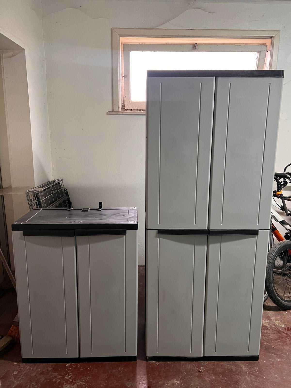 Opberg kasten set - kunststof - verstelbare planken, Tuin en Terras, Ophalen, Zo goed als nieuw, Kunststof, Containerberging