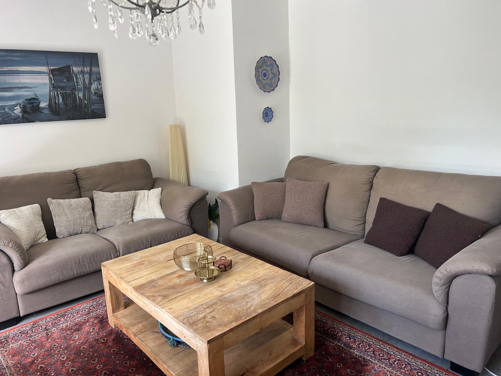 Canapés 3 + 2 places, Maison & Meubles, Canapés | Coins salons complets, Enlèvement, Utilisé, Tissus