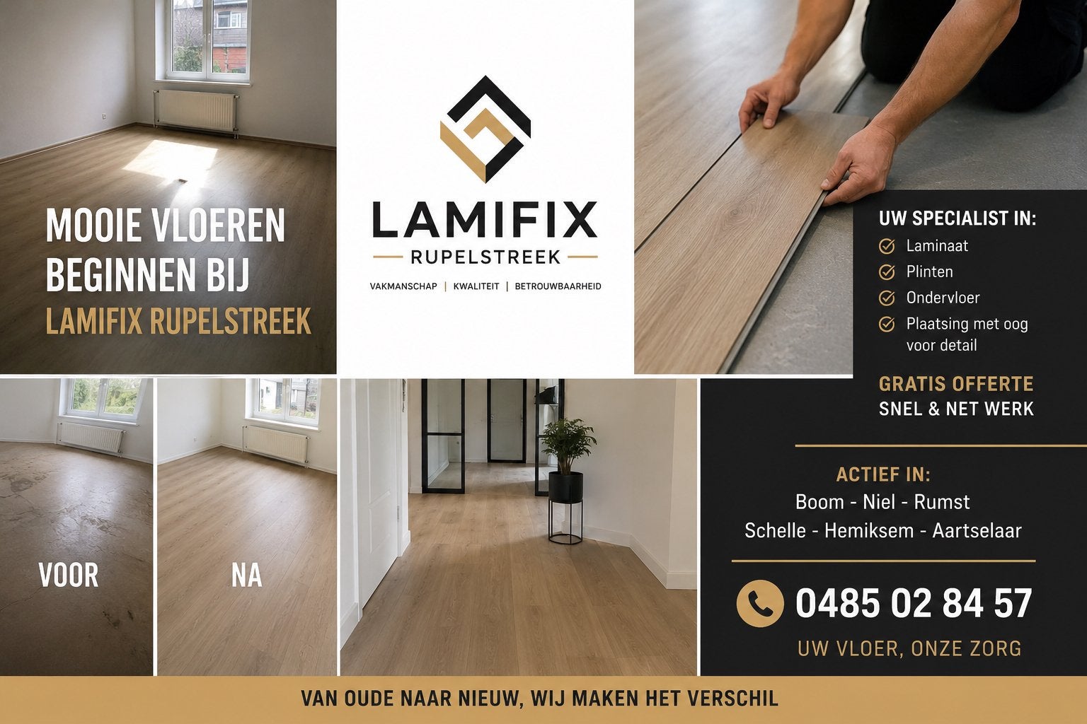 Laminaat Plaatsen | Klik-PVC | Lamifix Rupelstreek, Garantie, Aggloméré ou Parquet