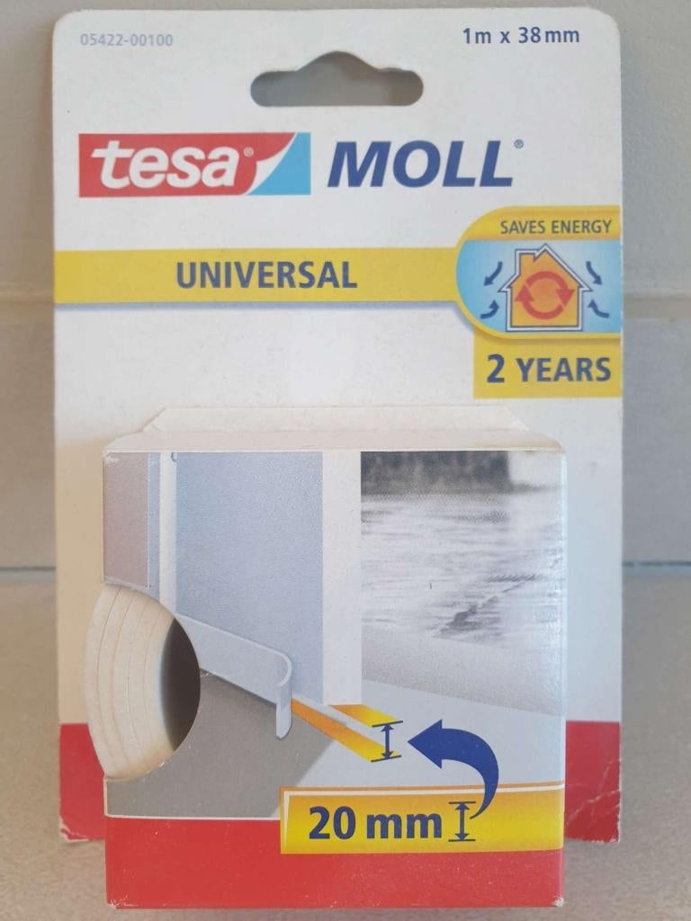 Tesa Moll 1m x 38mm zelfklevende schuimstof dorpelstrip, Doe-het-zelf en Bouw, Deuren en Vliegenramen, Ophalen