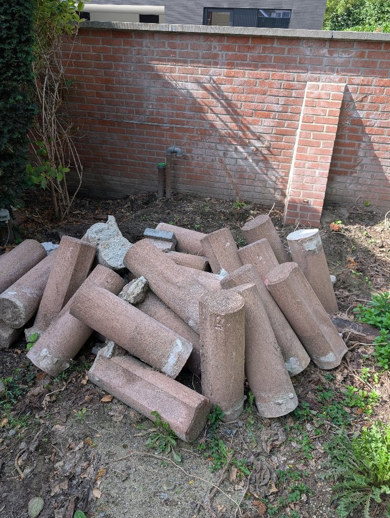 Stenen tuinpalen, Jardin & Terrasse, Enlèvement, Utilisé, Moins de 180 cm, Poteaux