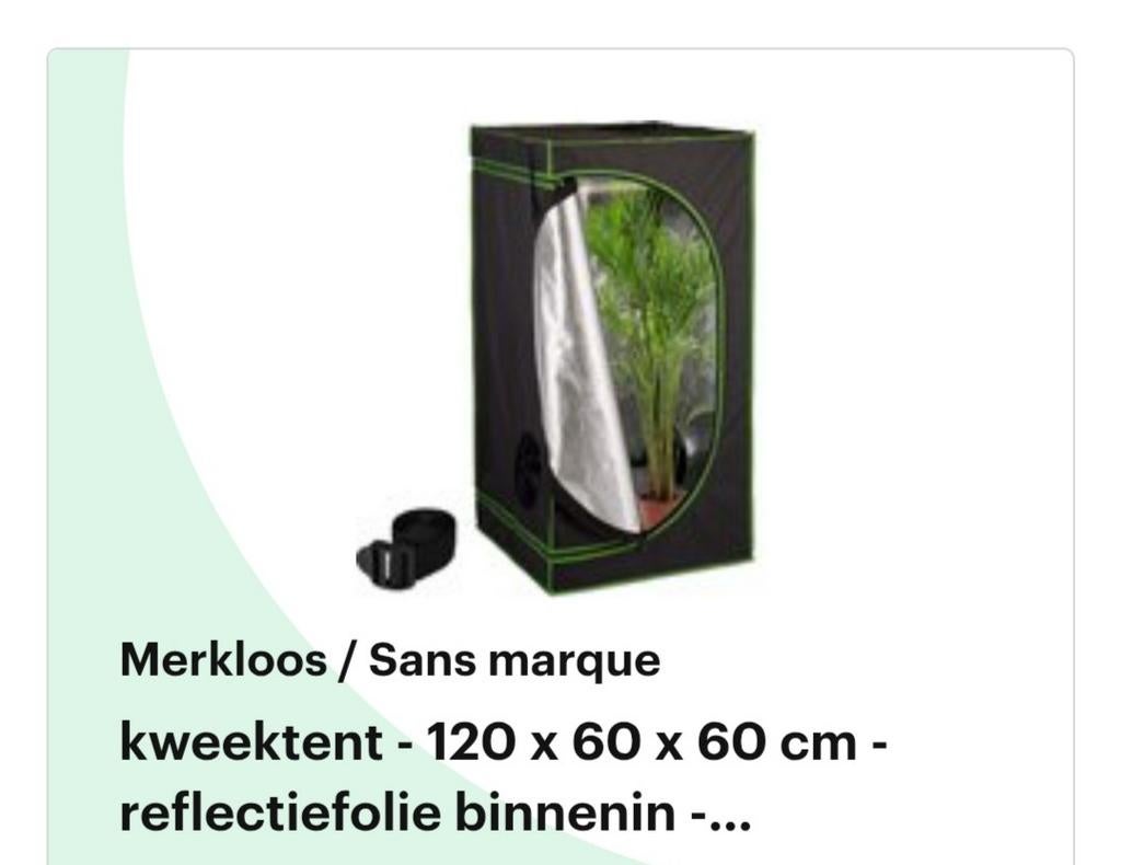 Kweektent, nieuw in de doos, Ophalen