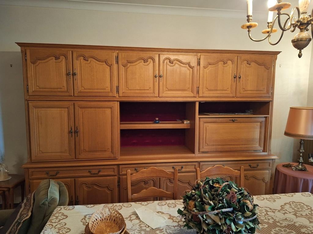 Gratis Grote eiken wandkast, Huis en Inrichting, Ophalen, 200 cm of meer, Eikenhout, 300 cm of meer