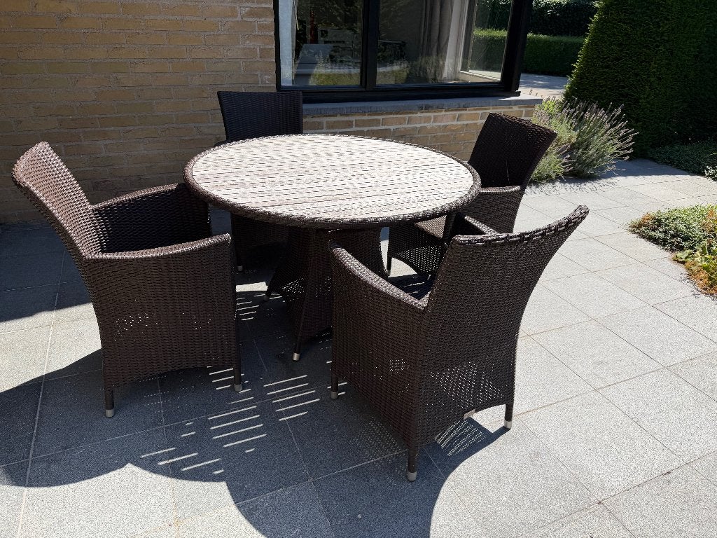 Tuinmeubelset, Ophalen, 4 zitplaatsen, Gebruikt, Wicker