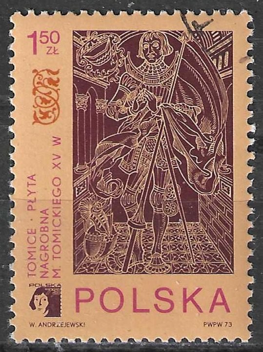 Polen 1973 - Yvert 2100 - Grafsteen van M. Tomicki. (ST), Verzenden, Polen, Gestempeld