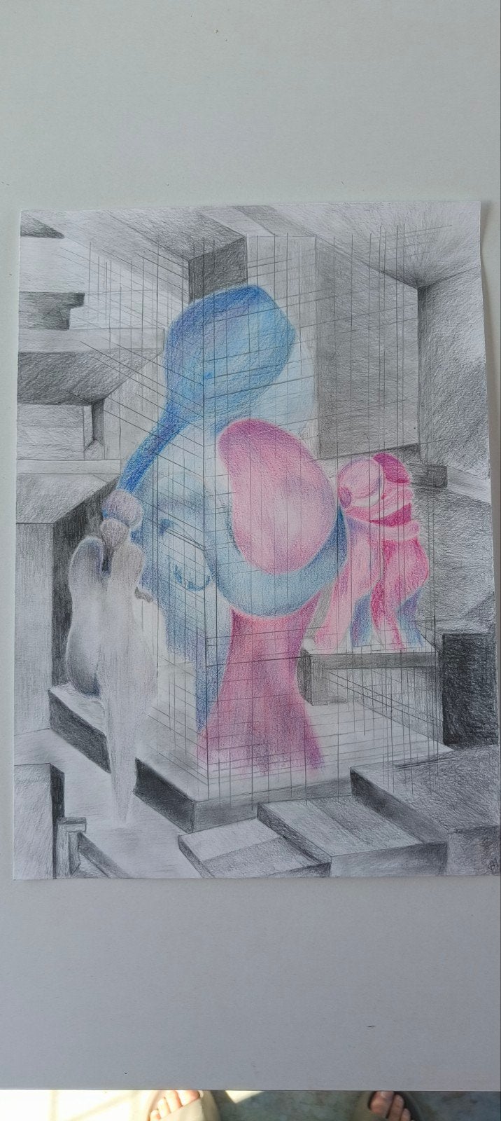 Potloodtekening, Antiek en Kunst, Ophalen of Verzenden, Tekening