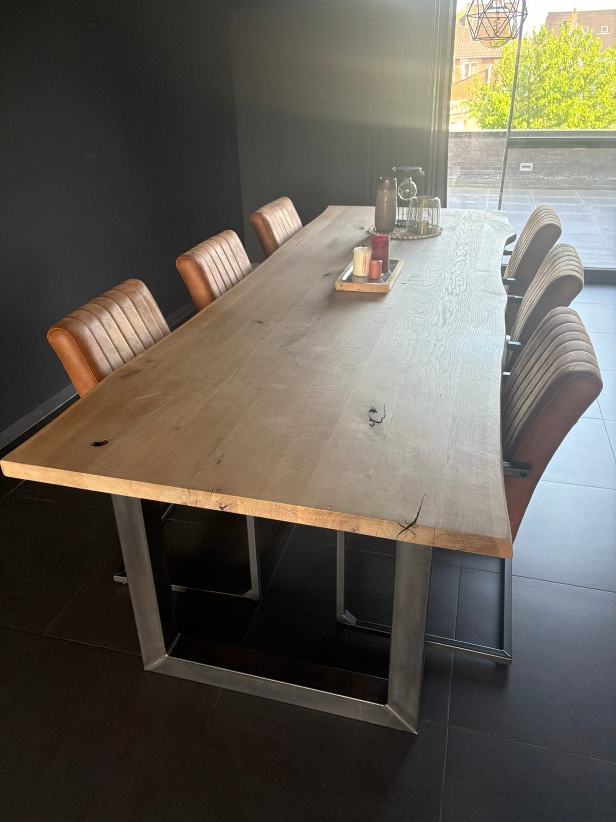 Houten tafel, Huis en Inrichting, Tafels | Eettafels, Ophalen, Zo goed als nieuw