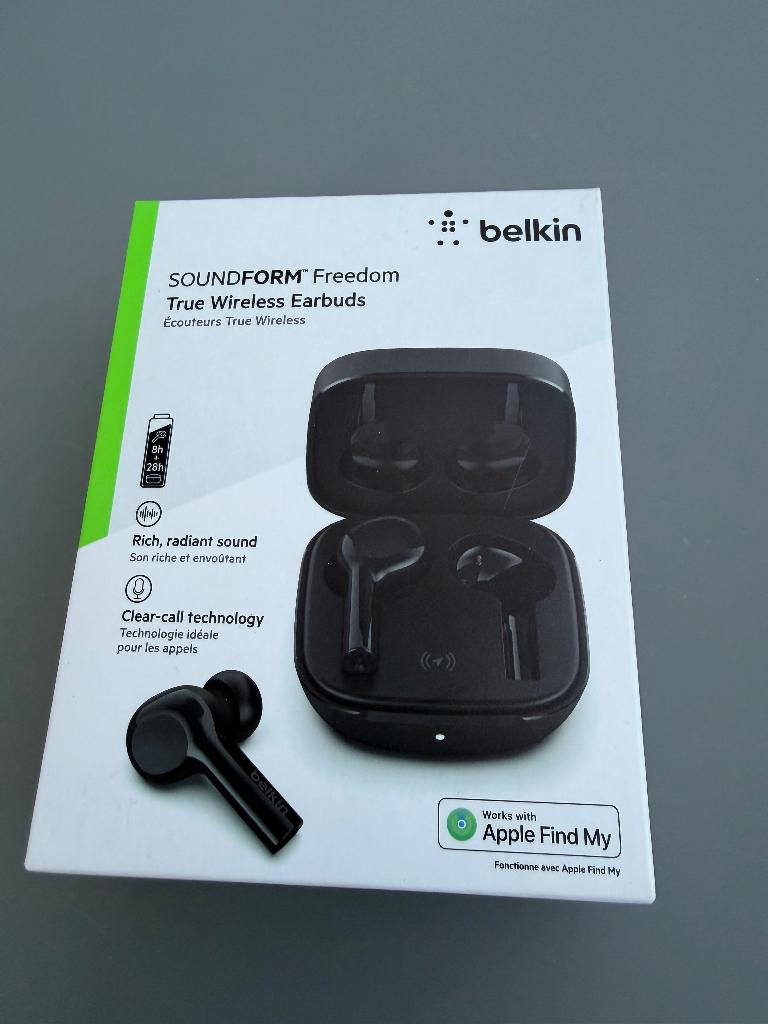 Belkin SOUNDFORM Freedom True Wireless Earbuds Zwart, Telecommunicatie, Mobiele telefoons | Oordopjes, Nieuw, In oorschelp (earbud)