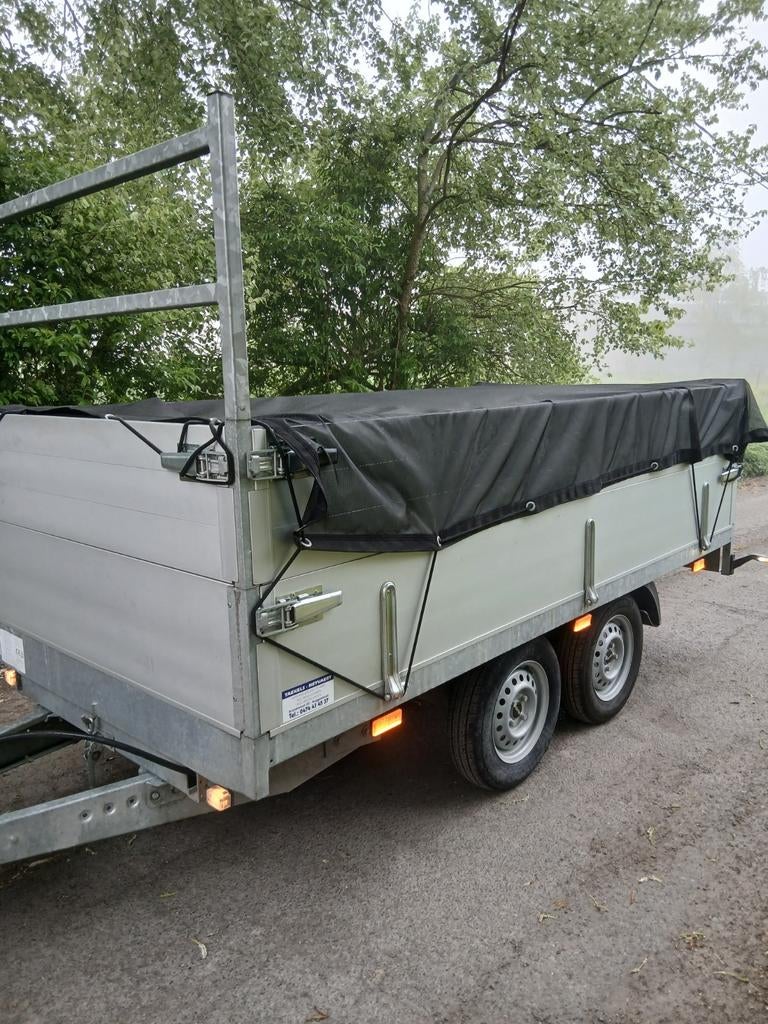 Aanhangwagen kipper 750kg 3m10 x 1m60 zo goed als nieuw, Ophalen, Zo goed als nieuw