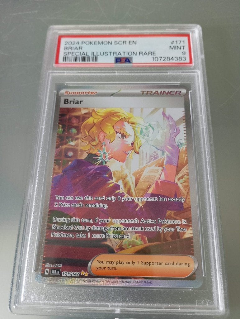 Graded kaart PSA 9 Briar SCR 171/142, Hobby en Vrije tijd, Ophalen of Verzenden