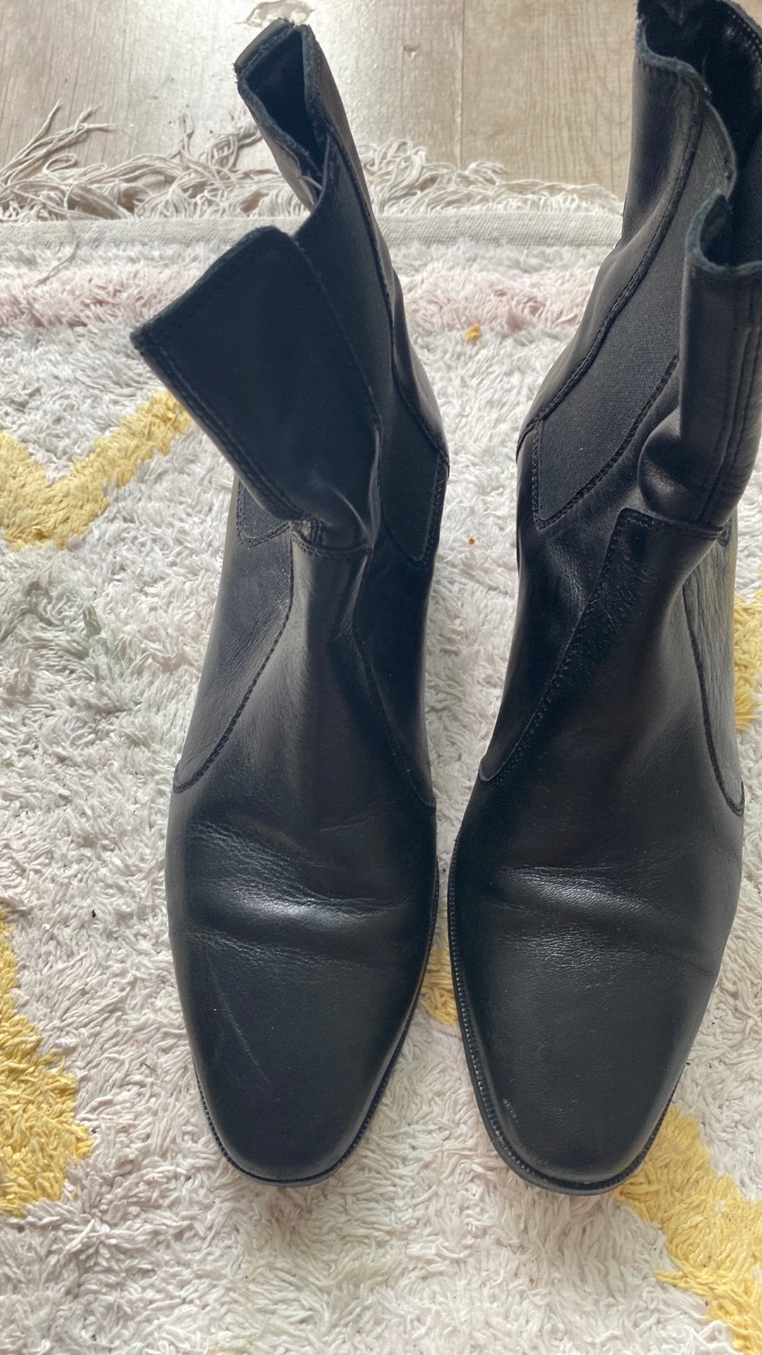 Leren schoenen, Ophalen, Zwart, Lage of Enkellaarzen, Gedragen