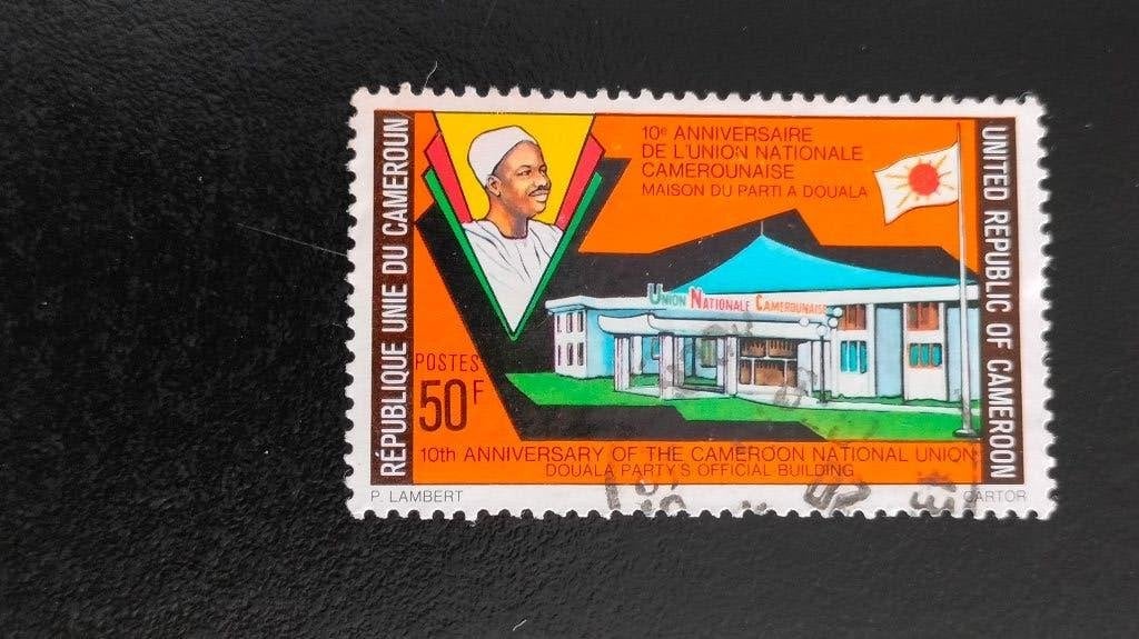 Kameroen 1976 - 10 jaar Nationale Unie Kameroen, president, Verzenden, Overige landen, Gestempeld