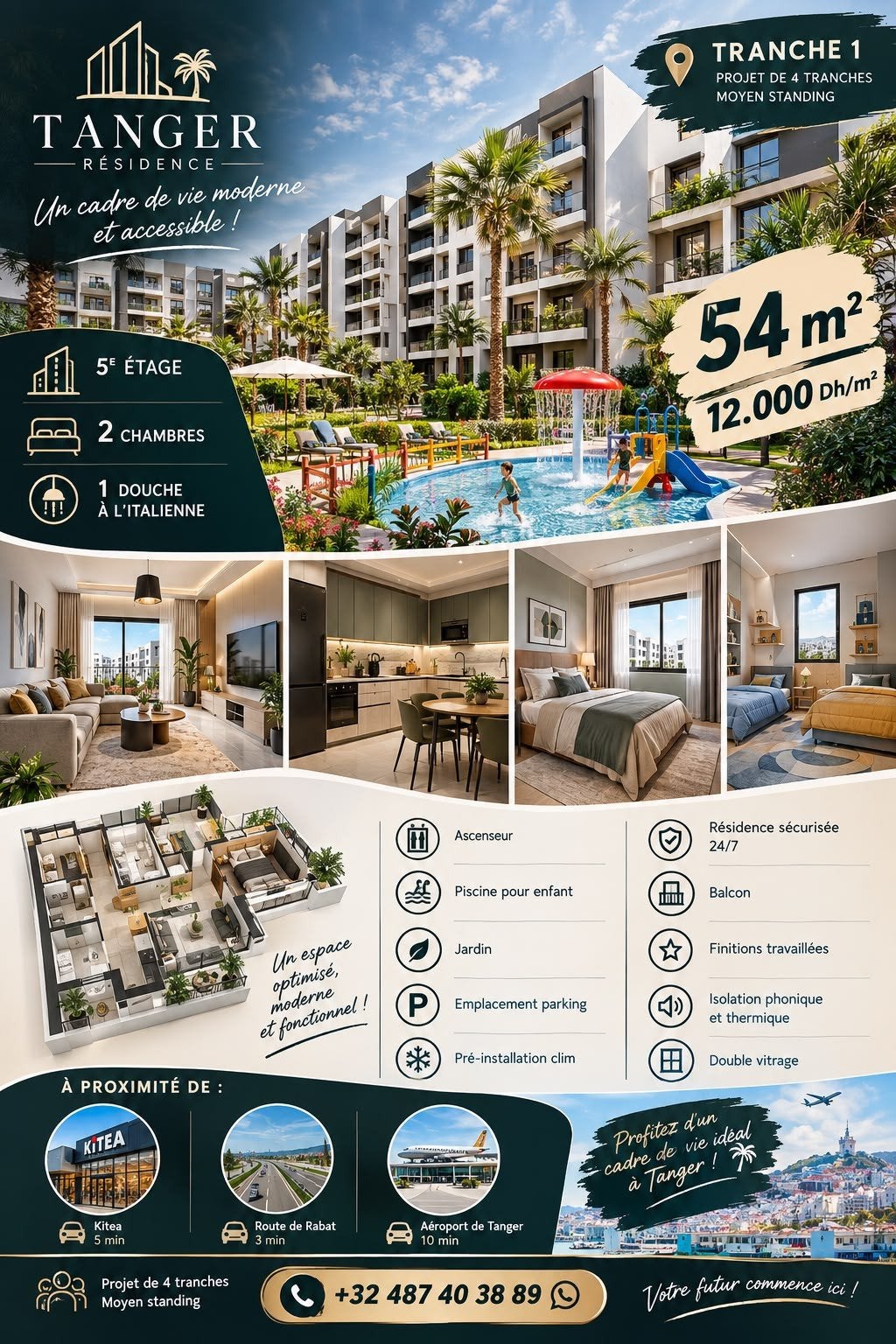 appartement TANGER 54m2, Immo