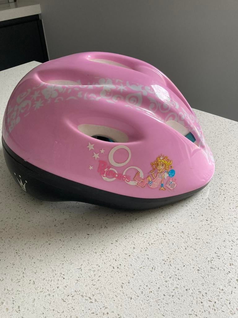 Roze prinsessen fietshelm van Decathlon, Fietsen en Brommers, Ophalen, Zo goed als nieuw
