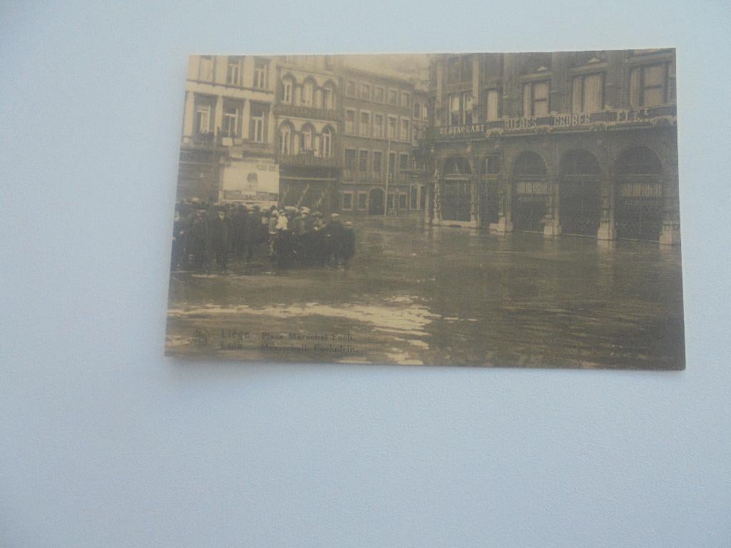 luik -overstroming-maarschalk fochplein, Envoi, 1920 à 1940, Non affranchie, Liège