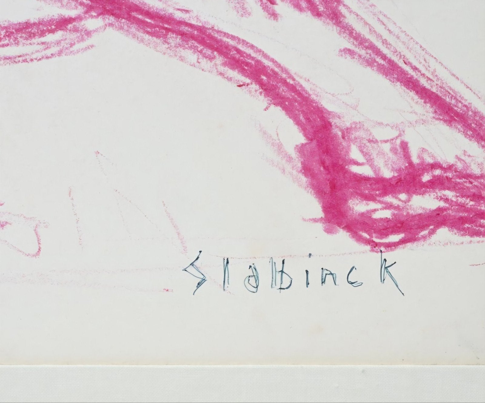 SLABBINCK Rik "Zittend naakt " wasgoed (vetkrijt), Ophalen of Verzenden, Tekening, Ingelijst