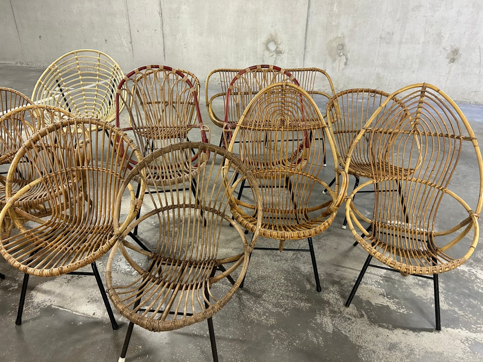 Lot rieten stoelen, Huis en Inrichting, Ophalen, Gebruikt, Riet of Rotan, Vijf, Zes of meer stoelen