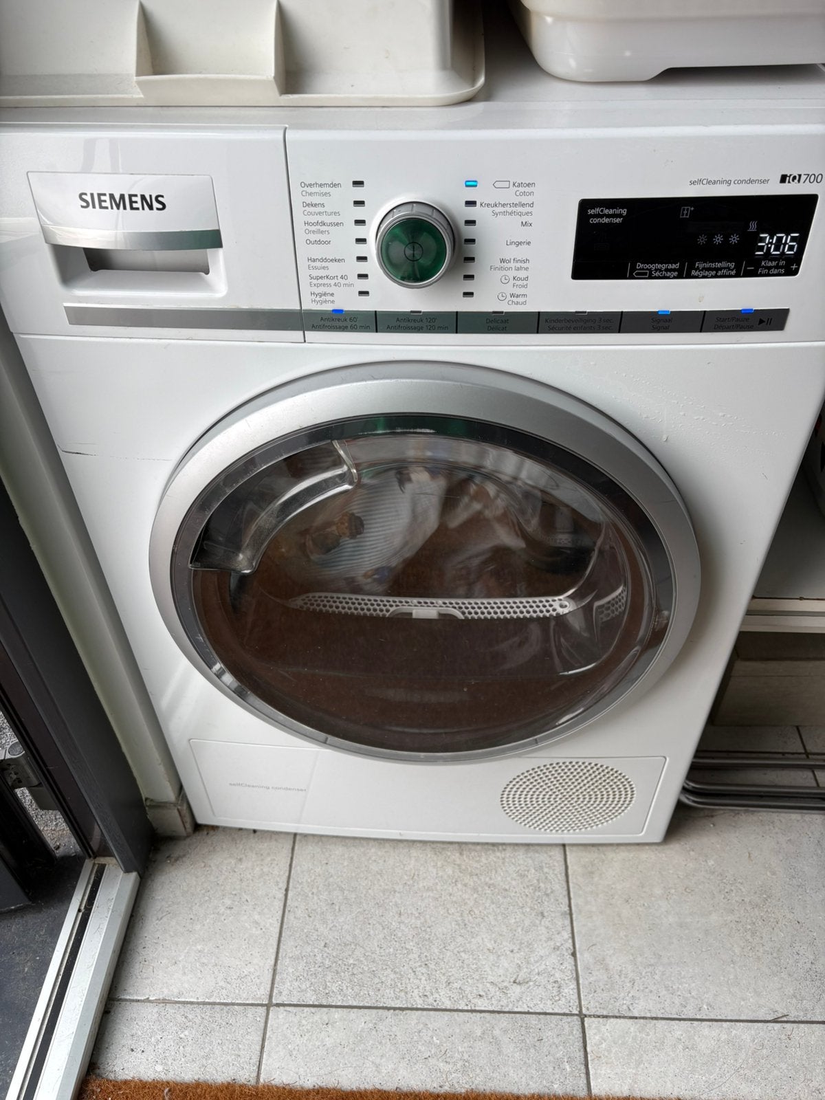 Siemens droogkast IQ 700, Ophalen, Anti-kreukfase, 8 tot 10 kg, Zo goed als nieuw