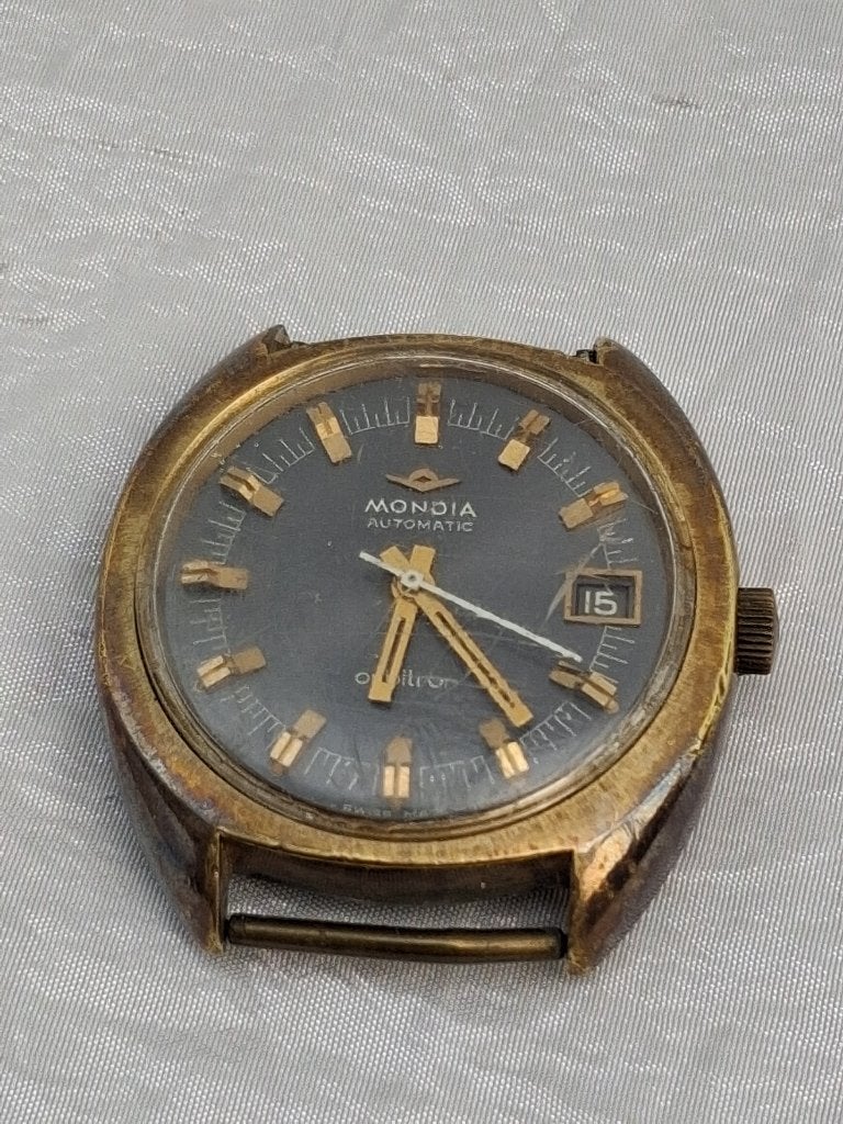 Orbitron automatique Mondia (Zenith), Montre-bracelet, Autres marques, 1960 ou plus tard, Doré