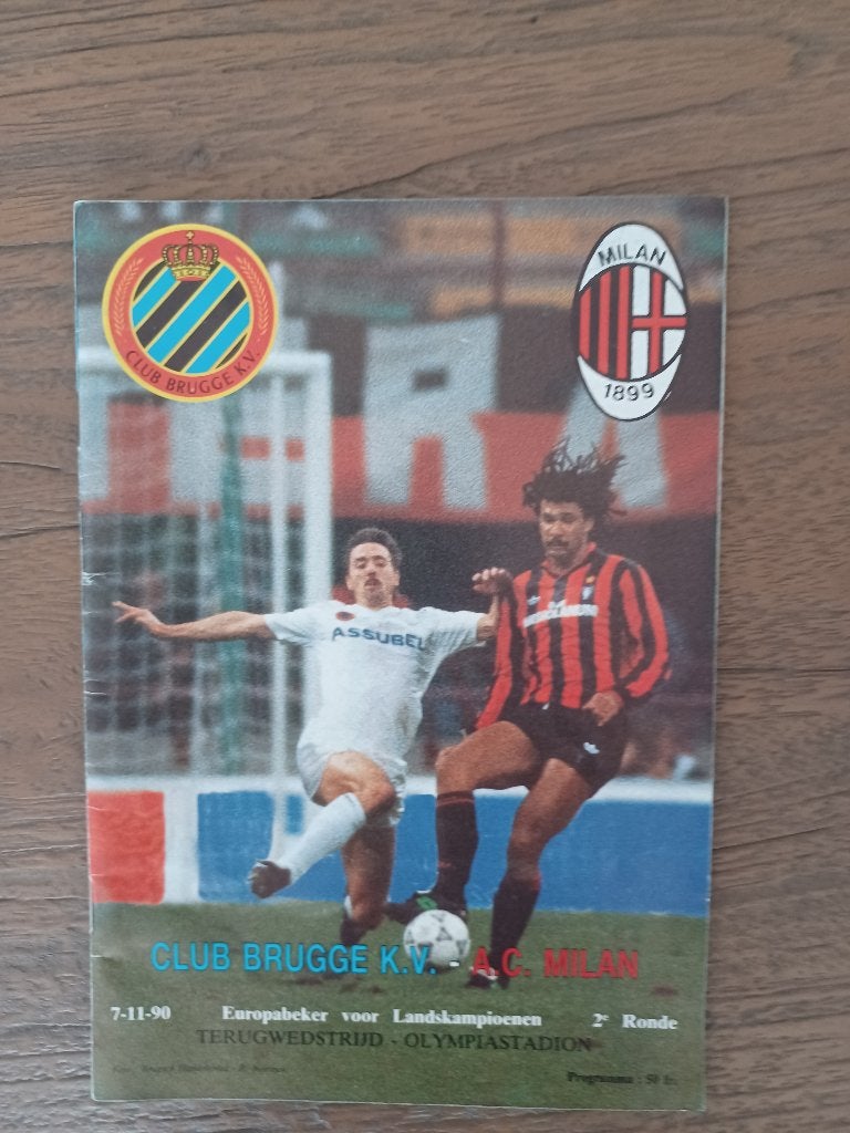 EUROPEES PROGRAMMABOEKJE CLUB BRUGGE – AC MILAN, Verzamelen, Ophalen of Verzenden, Zo goed als nieuw, Boek of Tijdschrift