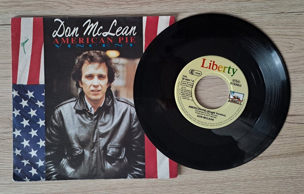 Don McLean - American Pie, CD & DVD, Vinyles Singles, Utilisé, Pressage original, Single, 1990 - 1999, Pop, 7 pouces, Enlèvement ou Envoi