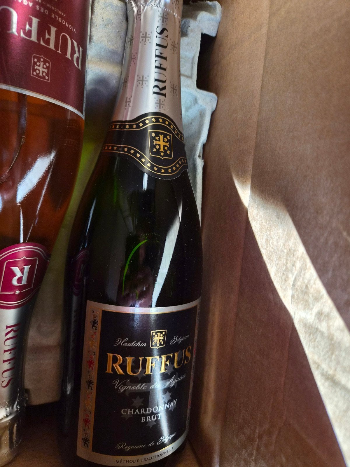 Champagne vin mousseux ruffus chardonnay brut  3 bouteilles, Verzamelen, Ophalen, Overige gebieden, Nieuw, Champagne