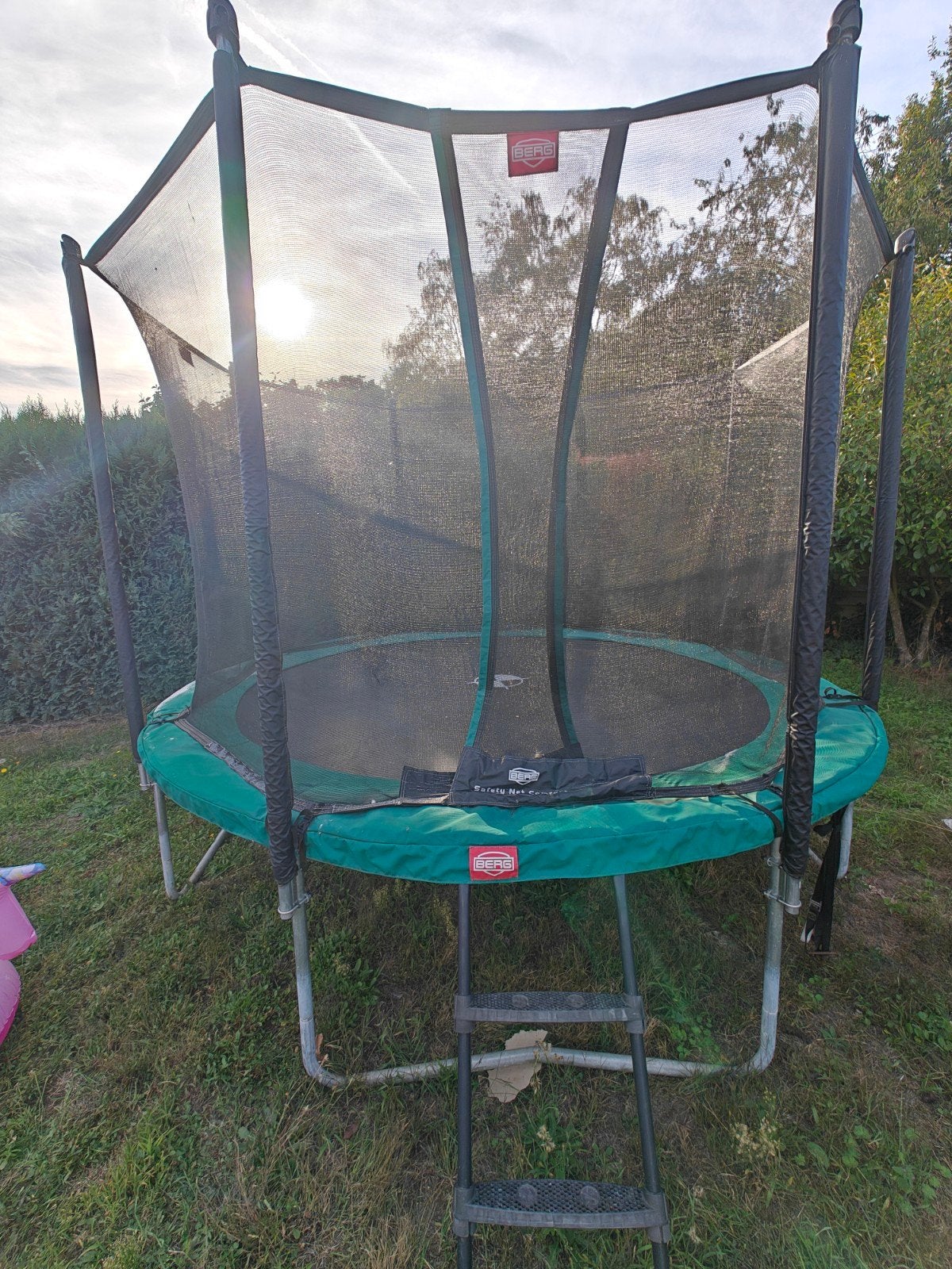 BERG trampoline 330 met veiligheidsnet en hoes, Ophalen, Gebruikt