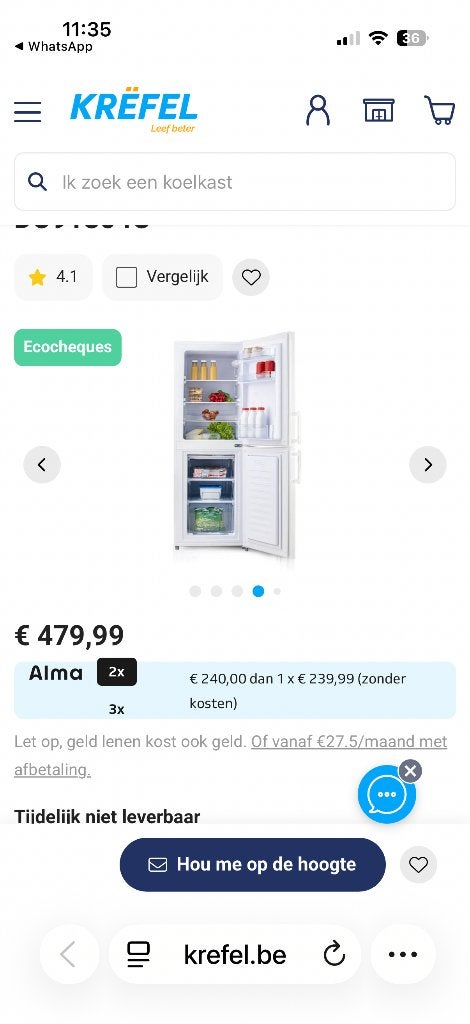 ijskast diepvries domo, Ophalen, Zo goed als nieuw, Met aparte vriezer
