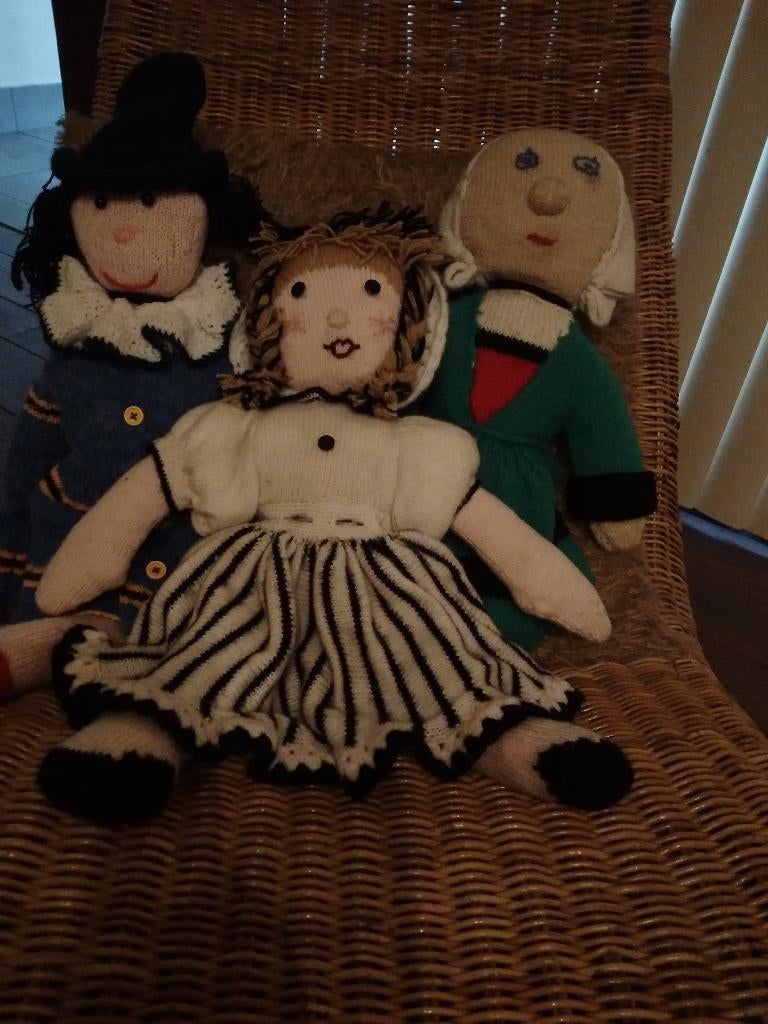 Vintage grote gehaakte poppen. 3stuks, Verzenden